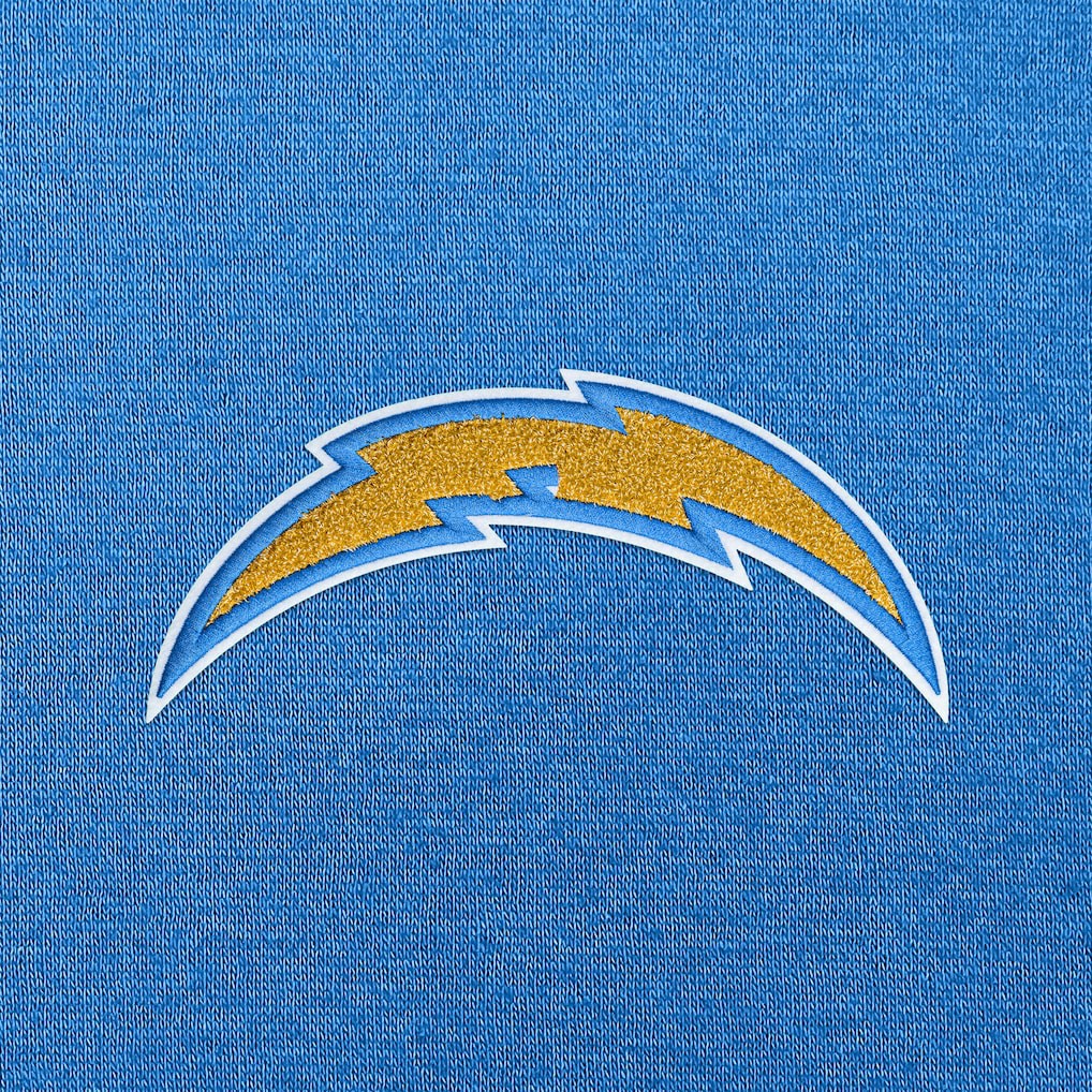 Los Angeles Chargers Antigua Victory Chenille Pullover Hoodie - Powder Blue discount