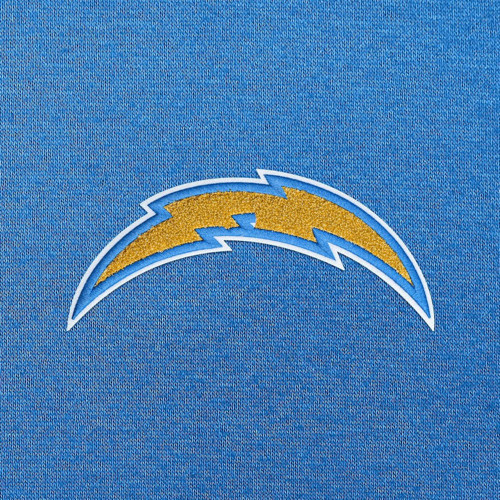 Los Angeles Chargers Antigua Victory Chenille Pullover Hoodie - Powder Blue discount