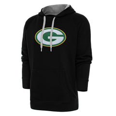 Green Bay Packers Antigua Victory Chenille Pullover Hoodie - Black online
