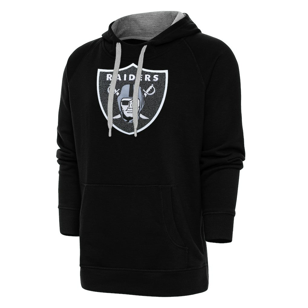 Las Vegas Raiders Antigua Victory Chenille Pullover Hoodie - Black outlet