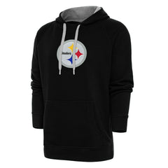 Pittsburgh Steelers Antigua Victory Chenille Pullover Hoodie - Black discount
