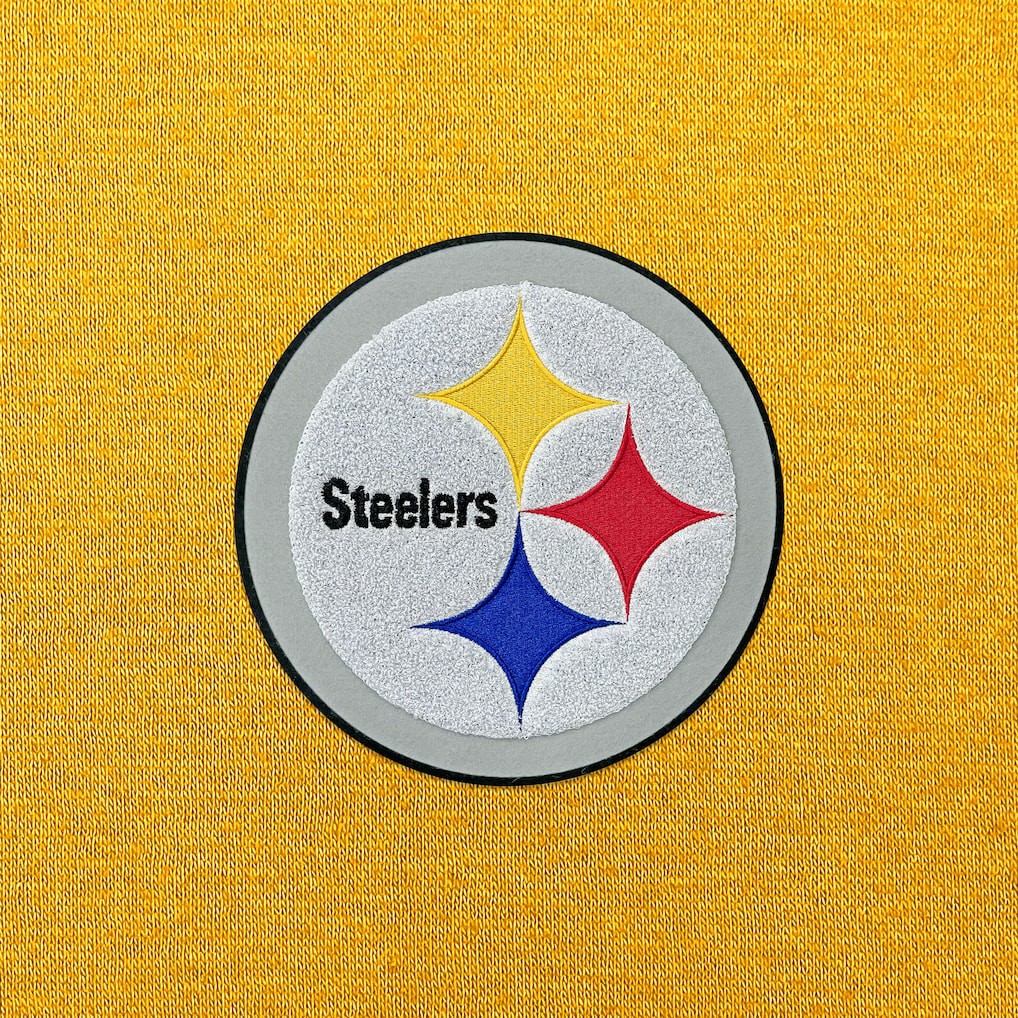 Pittsburgh Steelers Antigua Victory Chenille Pullover Hoodie - Gold for sale