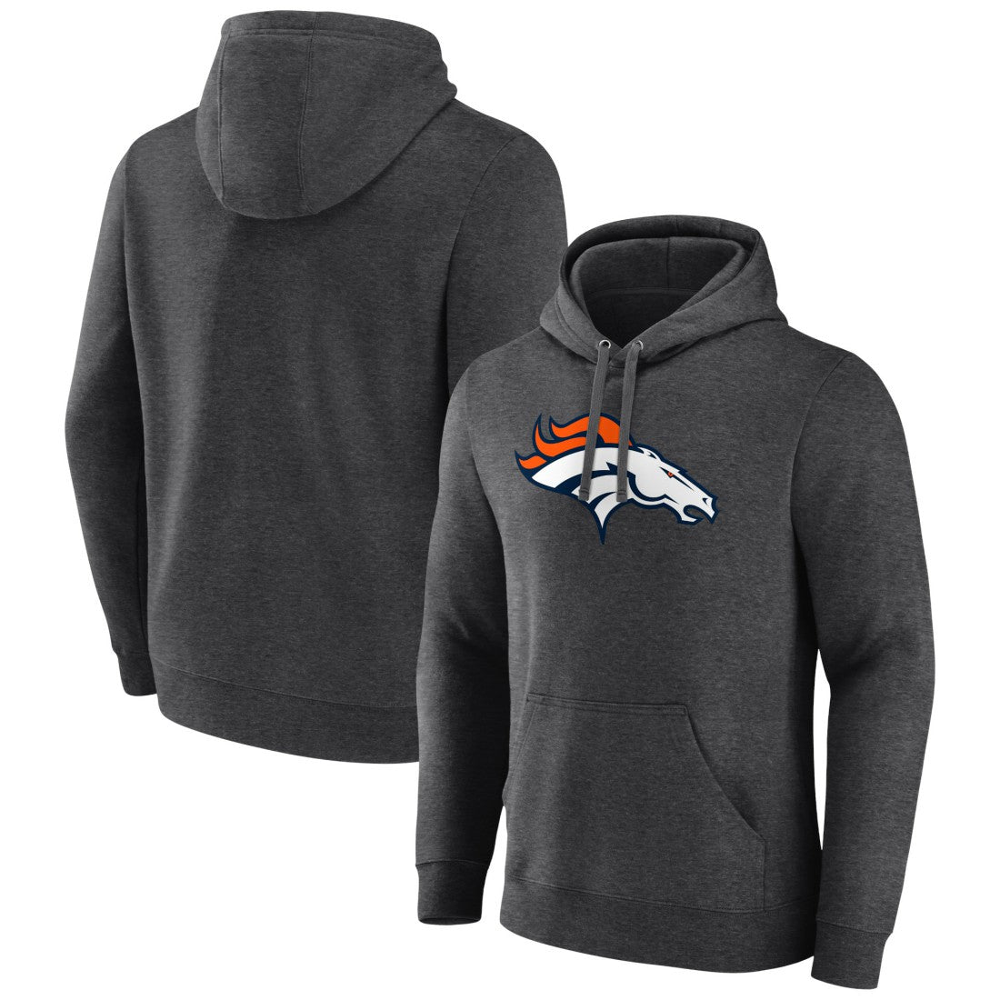 Denver Broncos Primary Team Logo Fitted Pullover Hoodie - Charcoal on sale