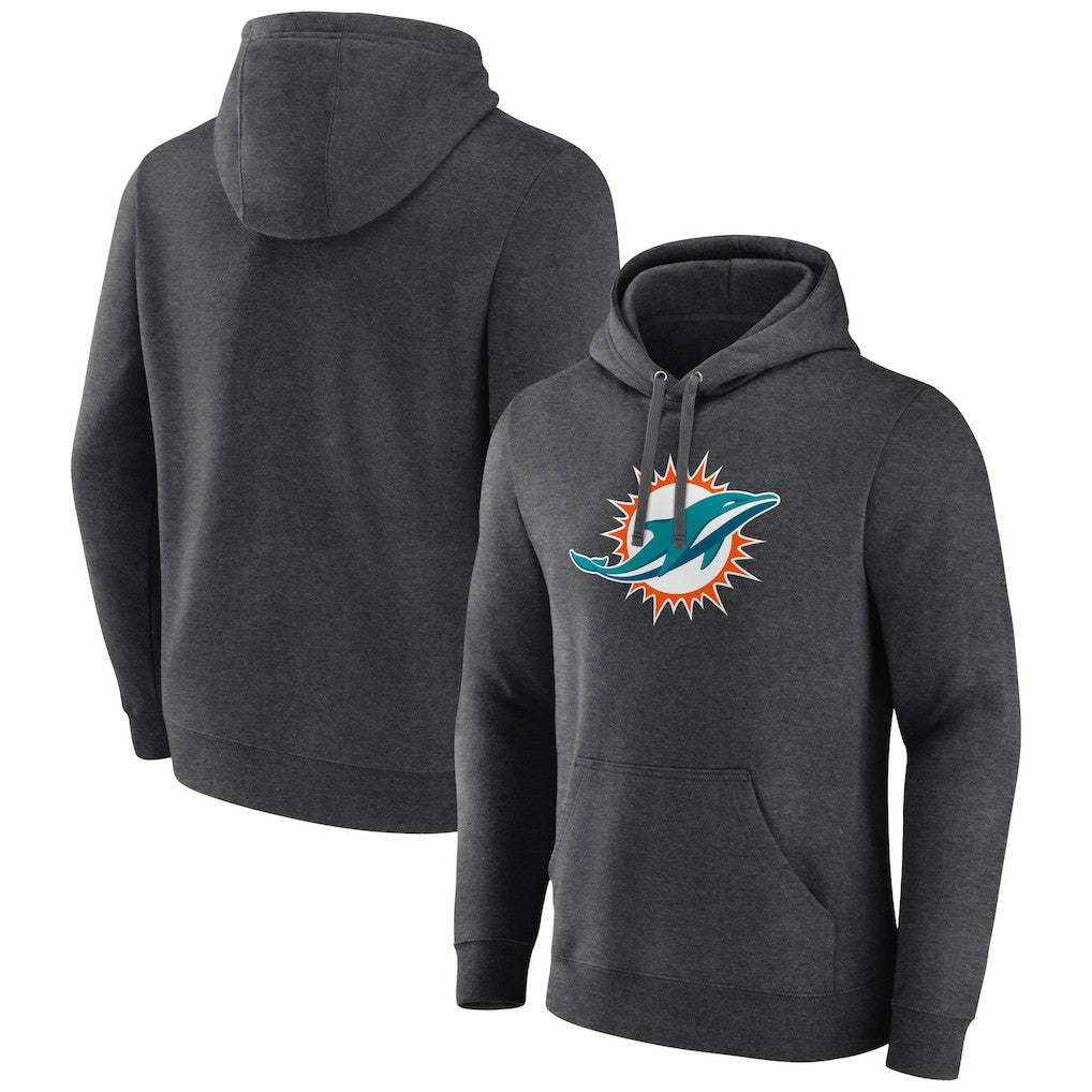 Miami Dolphins Primary Team Logo Fitted Pullover Hoodie - Charcoal outlet