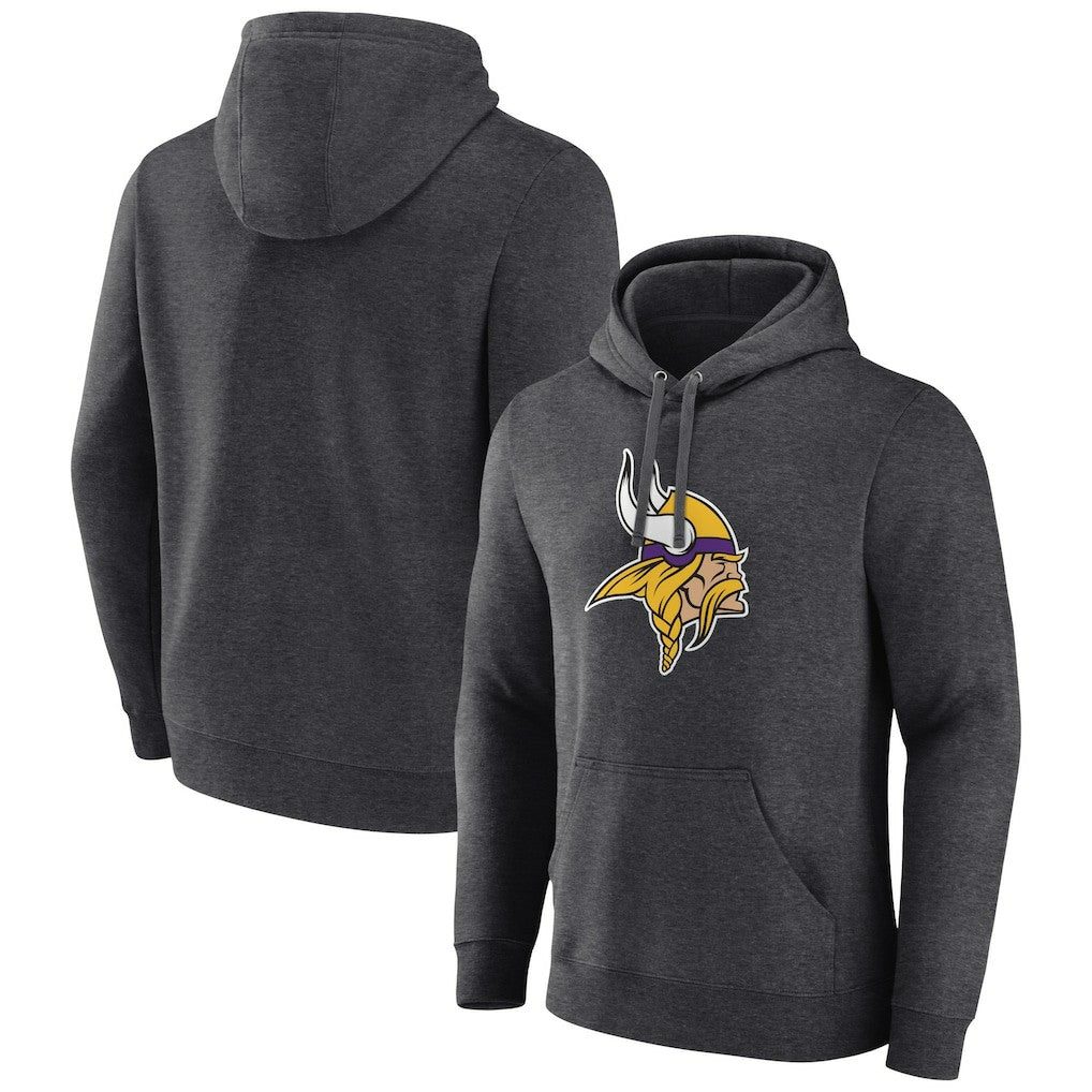 Minnesota Vikings Primary Team Logo Fitted Pullover Hoodie - Charcoal discount