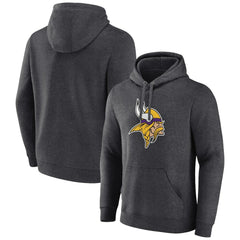 Minnesota Vikings Primary Team Logo Fitted Pullover Hoodie - Charcoal discount