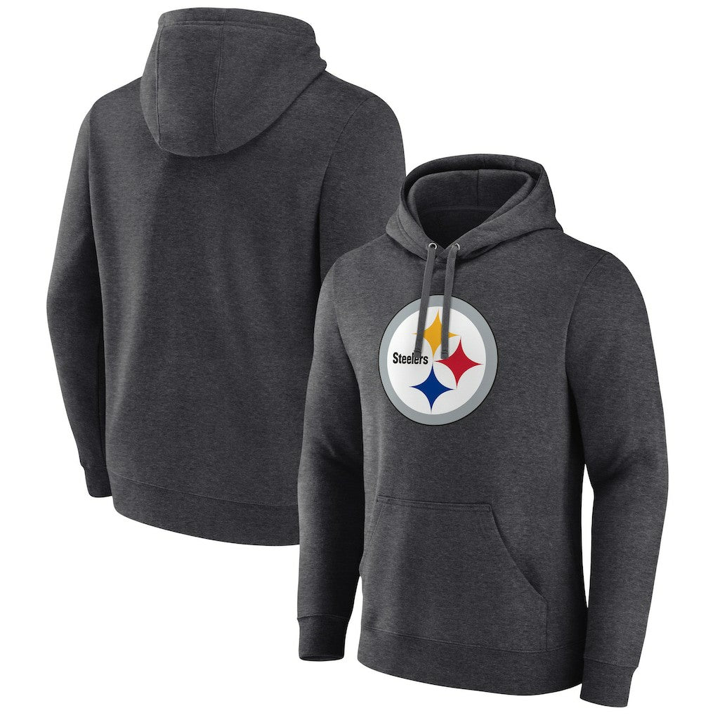 Pittsburgh Steelers Primary Team Logo Fitted Pullover Hoodie - Charcoal on sale