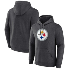 Pittsburgh Steelers Primary Team Logo Fitted Pullover Hoodie - Charcoal on sale