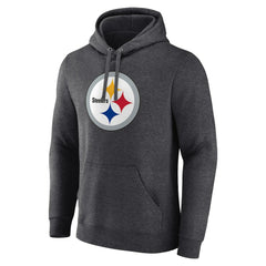 Pittsburgh Steelers Primary Team Logo Fitted Pullover Hoodie - Charcoal on sale