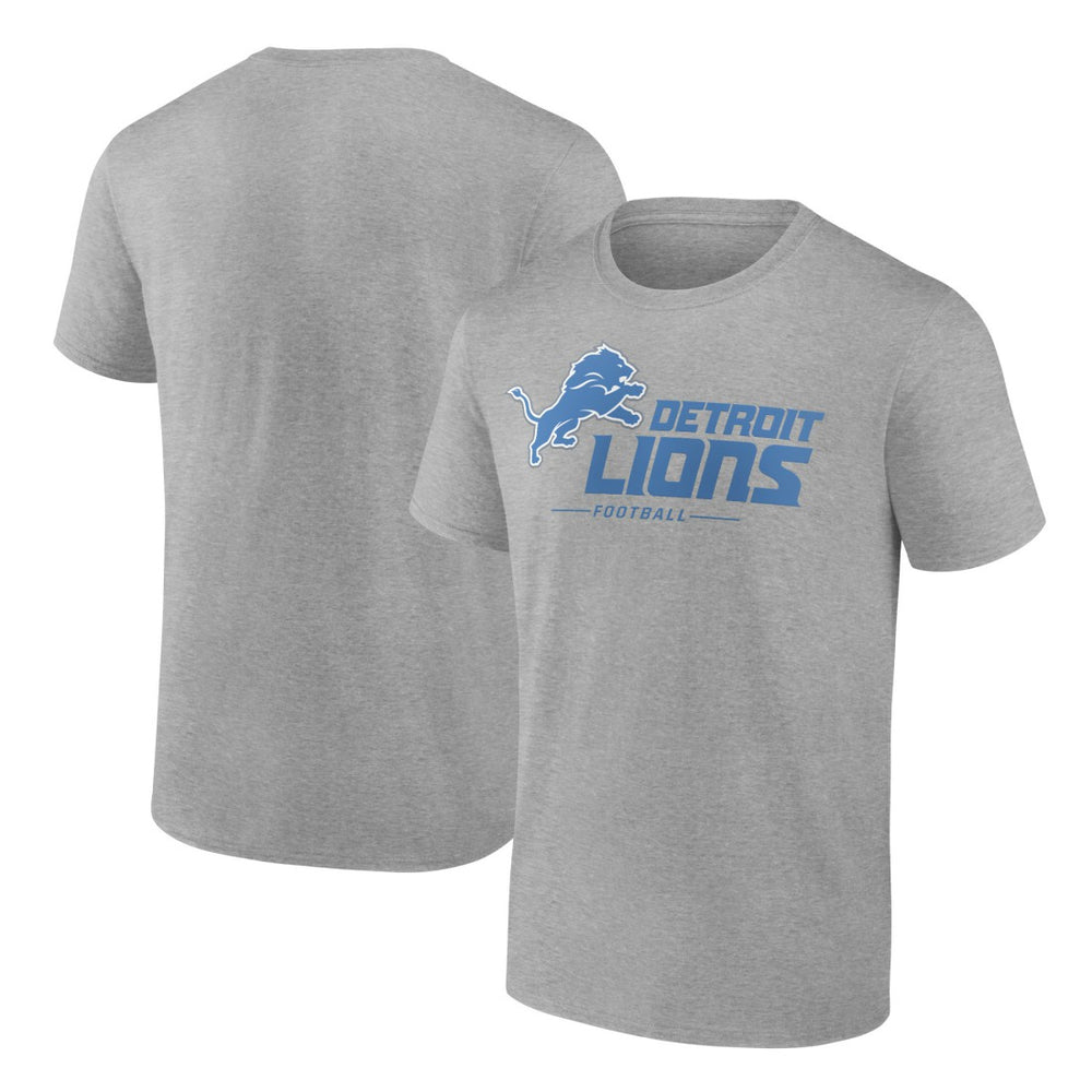 Detroit Lions Logo Team Lockup T-Shirt - Heather Gray for sale
