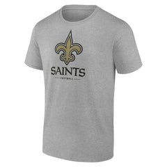 New Orleans Saints Logo Team Lockup T-Shirt - Heather Gray for sale