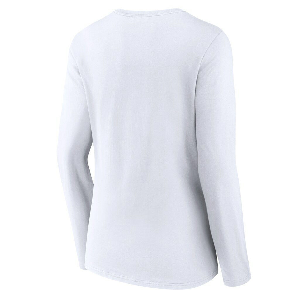 New Orleans Saints Women's Logo Team Lockup Long Sleeve V-Neck T-Shirt - White outlet