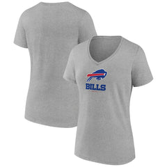 Buffalo Bills Women's Logo Team Lockup V-Neck T-Shirt - Gray cheap