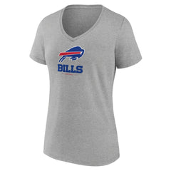 Buffalo Bills Women's Logo Team Lockup V-Neck T-Shirt - Gray cheap