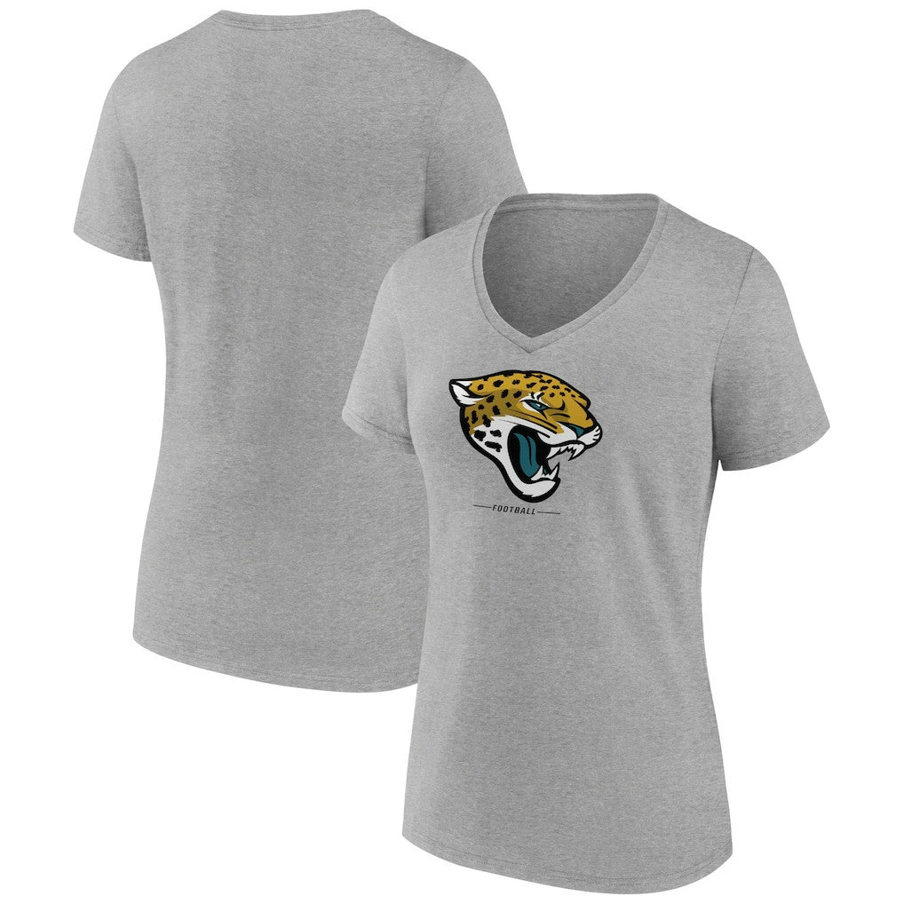 Jacksonville Jaguars Women's Logo Team Lockup V-Neck T-Shirt - Gray cheap