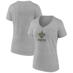 New Orleans Saints Women's Logo Team Lockup V-Neck T-Shirt - Gray online