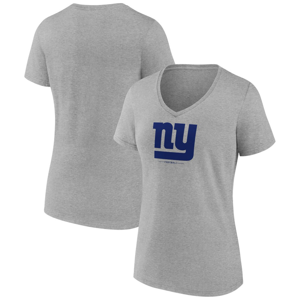 New York Giants Women's Logo Team Lockup V-Neck T-Shirt - Gray for sale