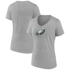 Philadelphia Eagles Women's Logo Team Lockup V-Neck T-Shirt - Gray cheap