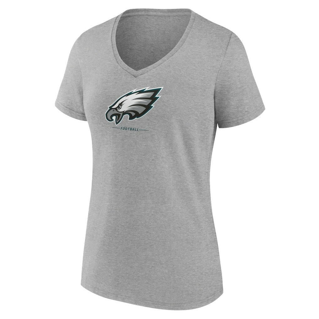 Philadelphia Eagles Women's Logo Team Lockup V-Neck T-Shirt - Gray cheap