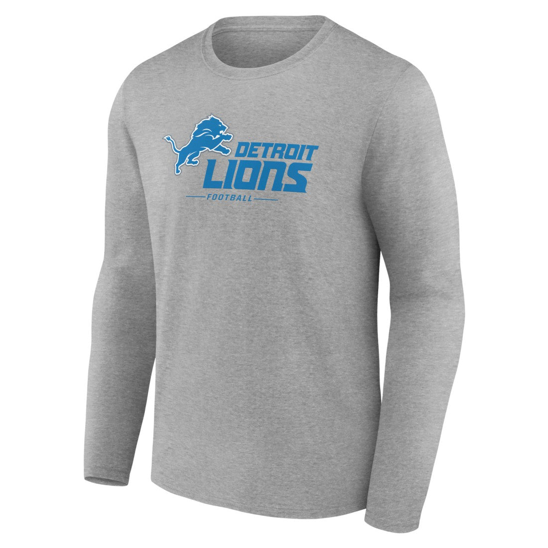 Detroit Lions Logo Team Lockup Long Sleeve T-Shirt - Gray for sale