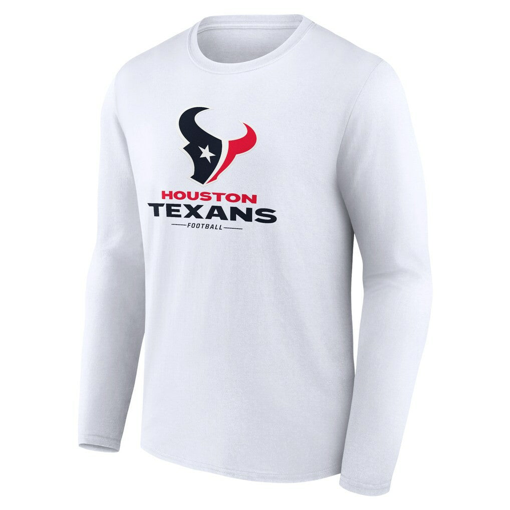 Houston Texans Logo Team Lockup Long Sleeve T-Shirt - White outlet