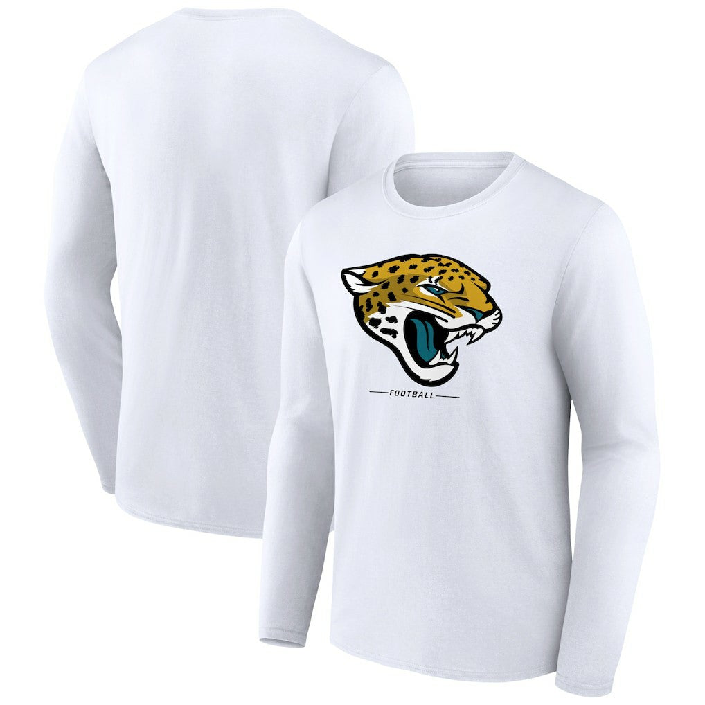 Jacksonville Jaguars Logo Team Lockup Long Sleeve T-Shirt - White discount