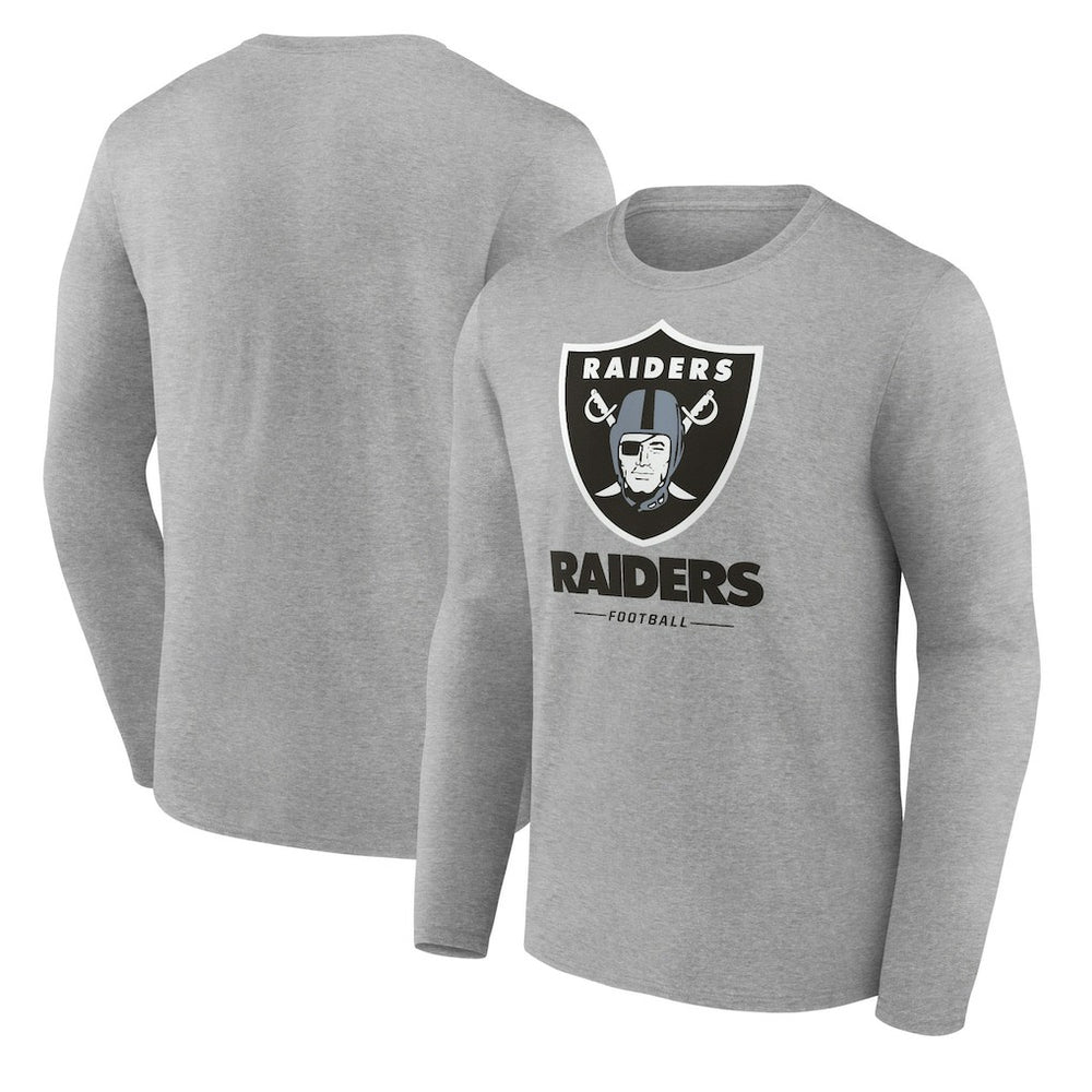 Las Vegas Raiders Logo Team Lockup Long Sleeve T-Shirt - Gray outlet