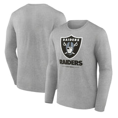 Las Vegas Raiders Logo Team Lockup Long Sleeve T-Shirt - Gray outlet