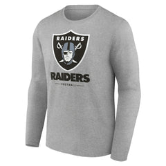 Las Vegas Raiders Logo Team Lockup Long Sleeve T-Shirt - Gray outlet