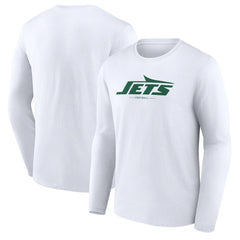 New York Jets Logo Team Lockup Long Sleeve T-Shirt - White discount