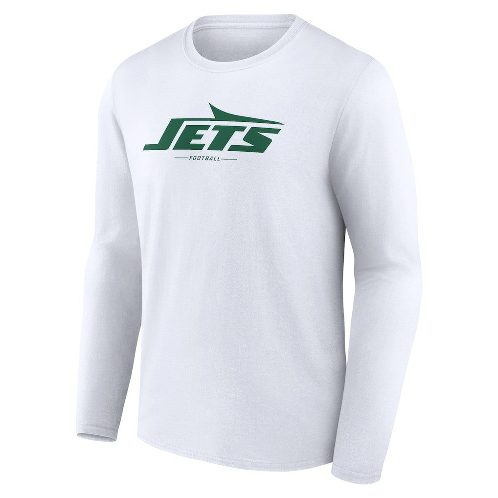 New York Jets Logo Team Lockup Long Sleeve T-Shirt - White discount
