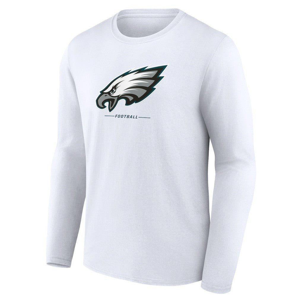 Philadelphia Eagles Logo Team Lockup Long Sleeve T-Shirt - White discount