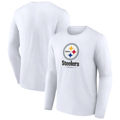 Pittsburgh Steelers Logo Team Lockup Long Sleeve T-Shirt - White online