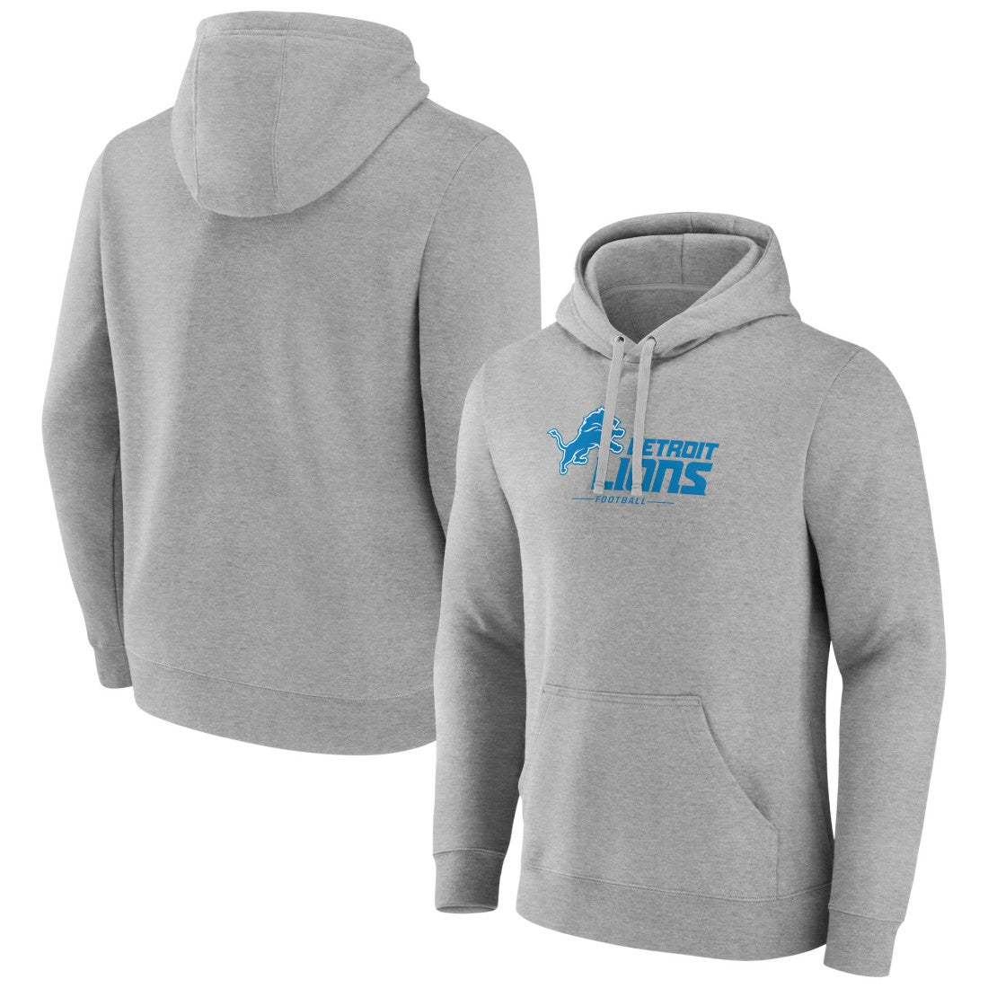Detroit Lions Primary Logo Team Lockup Fitted Pullover Hoodie - Gray for sale