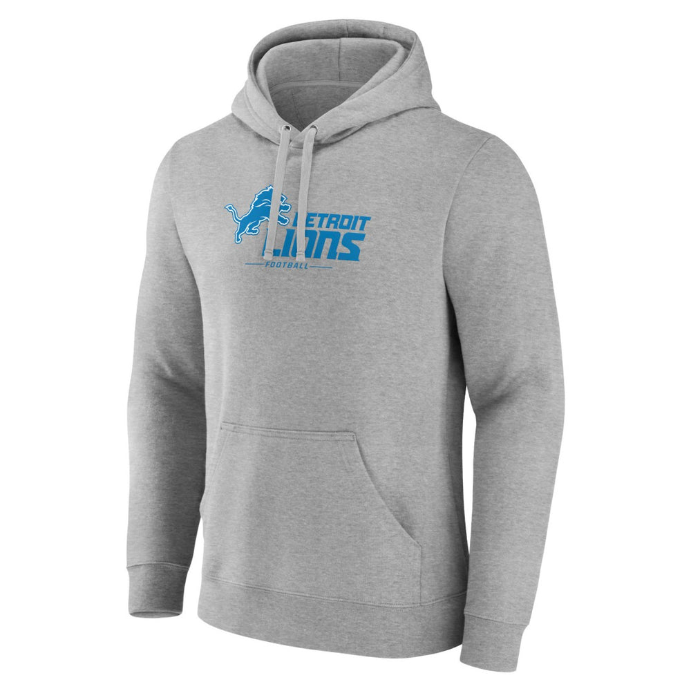 Detroit Lions Primary Logo Team Lockup Fitted Pullover Hoodie - Gray for sale