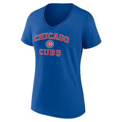 Chicago Cubs Women's Heart and Soul V-Neck T-Shirt - Royal