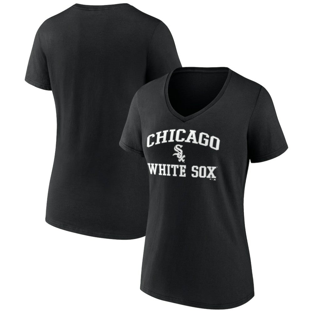 Chicago White Sox Women's Heart and Soul V-Neck T-Shirt - Black