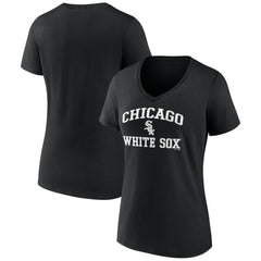 Chicago White Sox Women's Heart and Soul V-Neck T-Shirt - Black