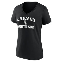 Chicago White Sox Women's Heart and Soul V-Neck T-Shirt - Black