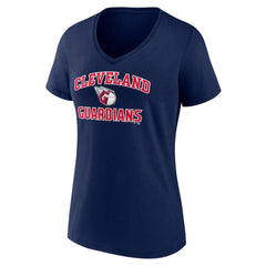 Cleveland Guardians Women's Heart and Soul V-Neck T-Shirt - Navy