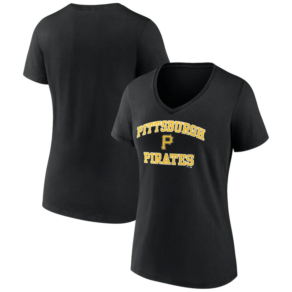 Pittsburgh Pirates Women's Heart and Soul V-Neck T-Shirt - Black