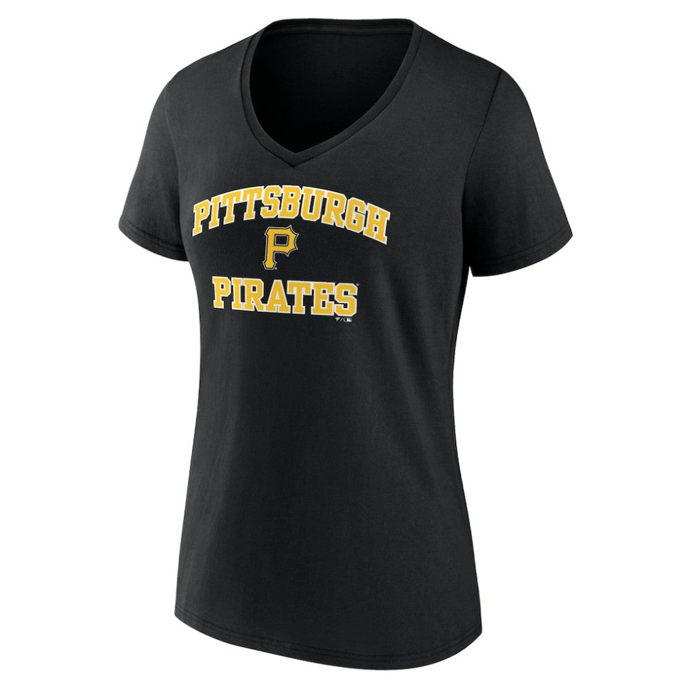 Pittsburgh Pirates Women's Heart and Soul V-Neck T-Shirt - Black