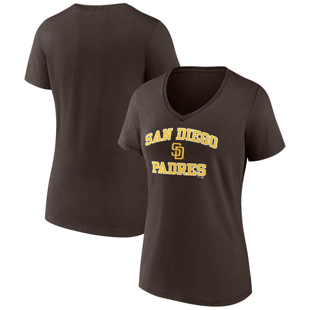 San Diego Padres Women's Heart and Soul V-Neck T-Shirt - Brown
