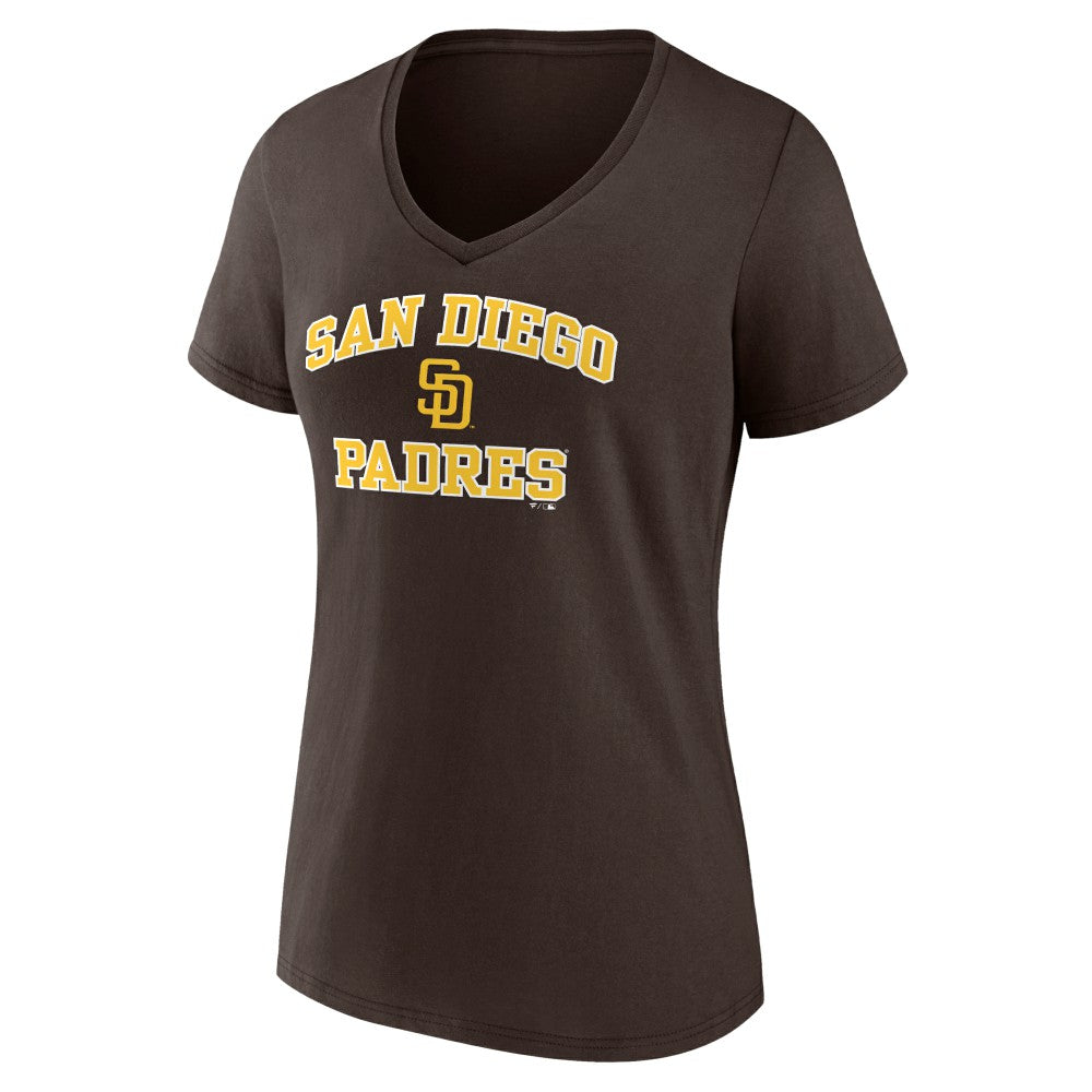 San Diego Padres Women's Heart and Soul V-Neck T-Shirt - Brown