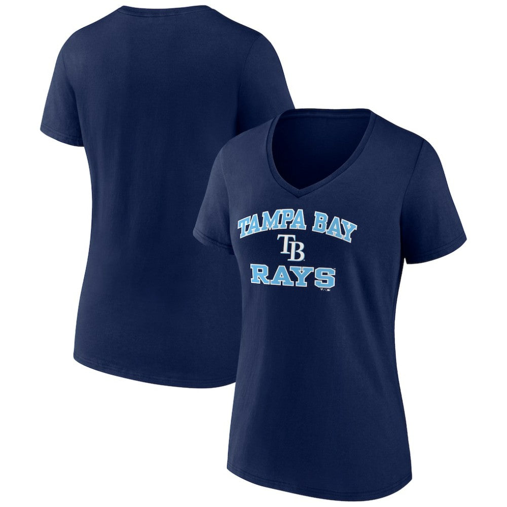Tampa Bay Rays Women's Heart and Soul V-Neck T-Shirt - Navy