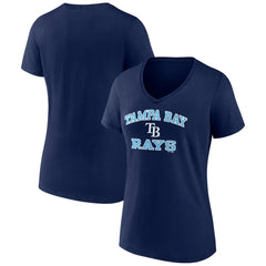 Tampa Bay Rays Women's Heart and Soul V-Neck T-Shirt - Navy