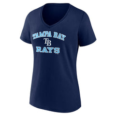 Tampa Bay Rays Women's Heart and Soul V-Neck T-Shirt - Navy