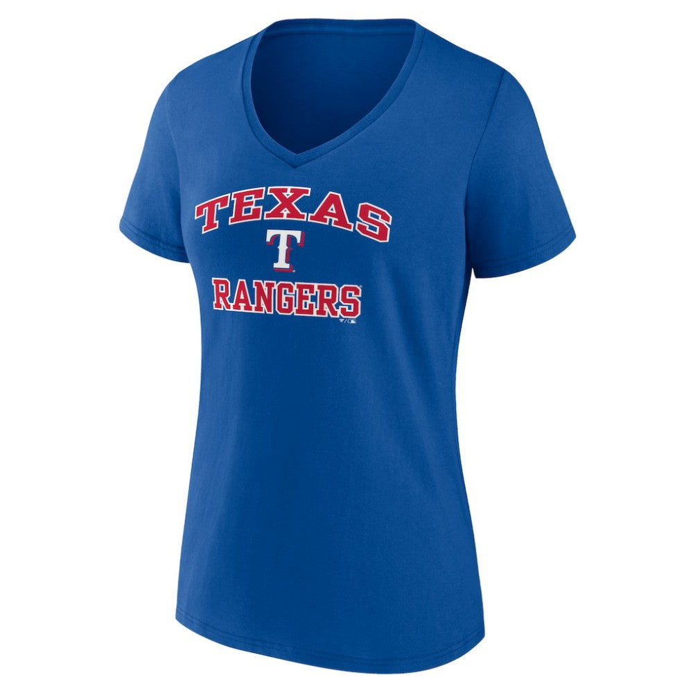 Texas Rangers Women's Heart and Soul V-Neck T-Shirt - Royal