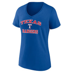 Texas Rangers Women's Heart and Soul V-Neck T-Shirt - Royal