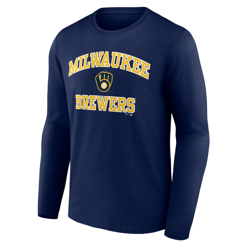 Milwaukee Brewers Heart and Soul Long Sleeve T-Shirt - Navy